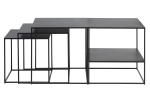 Salontafel Pebble Zwart Set van 3 - 50x50 cm - Giga Living