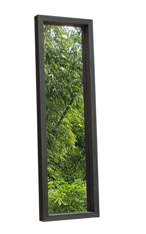Livingfurn Spiegel Charcoal 200x70cm Teakhout Rechthoek