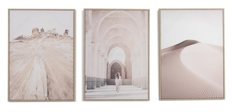 Coco Maison Fotoschilderij Desert Set van 3 50x70cm