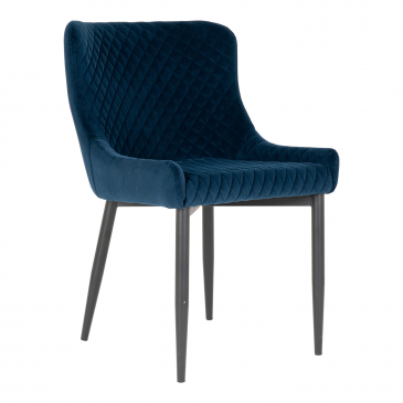 House Nordic Eetkamerstoel Boston Velvet Donkerblauw