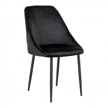 House Nordic Eetkamerstoel Porto Velvet Zwart