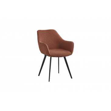 Eetkamerstoel Luca Boucle Leaf Bruin - Giga Meubel