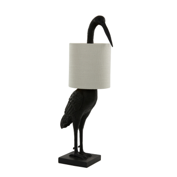 Light & Living Tafellamp Crane Mat Zwart/Crème 76,5cm