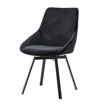 By-Boo Eetkamerstoel Beau Velvet Zwart