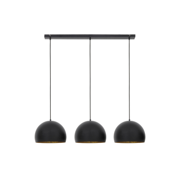 Light & Living Hanglamp 3-Lichts Jaicey Mat Zwart/Goud 120cm