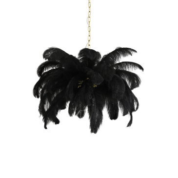 Light & Living Hanglamp Feather Goud/Zwart Ø80cm