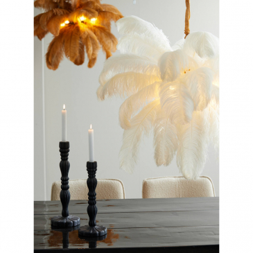 Light & Living Hanglamp Feather Goud/Wit Ø80cm