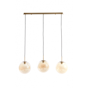 Light & Living Hanglamp Medina 3-Lichts Glas Amber 120cm