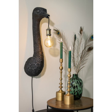 Light & Living Wandlamp Ostrich Mat Zwart 72cm
