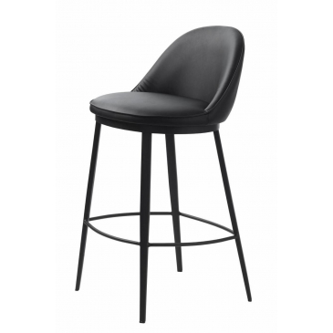 Barstoel Gain Zwart Kunstleer - Giga Living