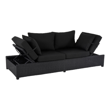 Lesli Living Loungebank Roma Black 210x80x66cm