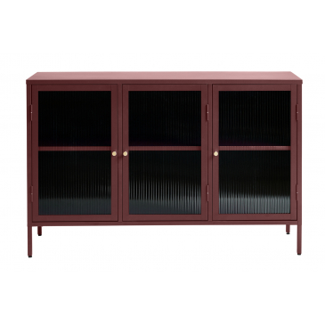 Dressoir Bronco Rood Glas 3 Delen - Giga Living