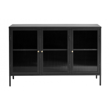 Dressoir Bronco Zwart Glas 3 Delen - Giga Living