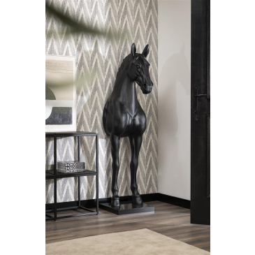 Coco Maison Beeld Horse Standing 180cm Zwart