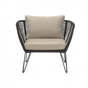 Bloomingville Mundo Lounge Stoel Zwart Metal