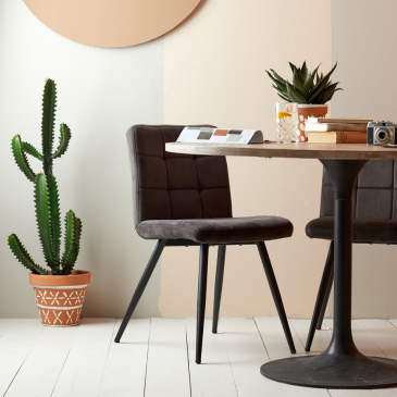 Light & Living Eetkamerstoel Olive Velvet Antraciet