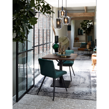 Light & Living Eetkamerstoel Olive Velvet Donkergroen