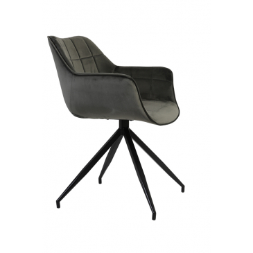 Light & Living Eetkamerstoel Jaimy Velvet Donkergrijs