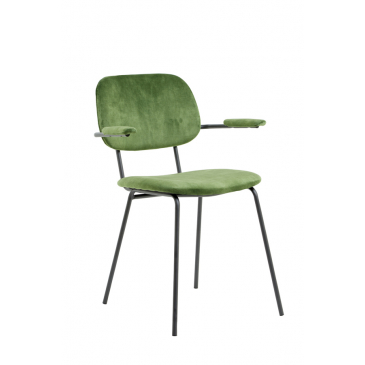 Light & Living Eetkamerstoel Emma Velvet Olijf Groen