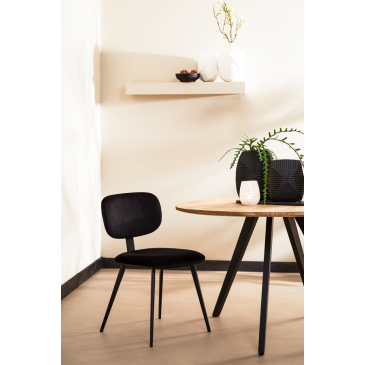 Light & Living Eetkamerstoel Aaliyah Velvet Zwart