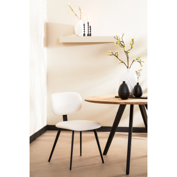 Light & Living Eetkamerstoel Aaliyah Velvet Wit