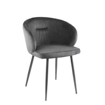 PTMD Stoel Move Velvet Zwart Half Rond