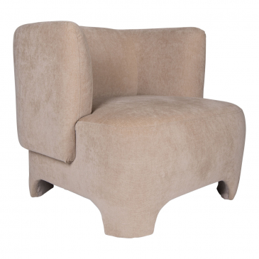 PTMD Fauteuil Damin Sand Linen Velvet Look