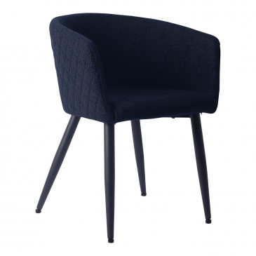PTMD Stoel Mace Teddy Zwart Blauw Half Rond