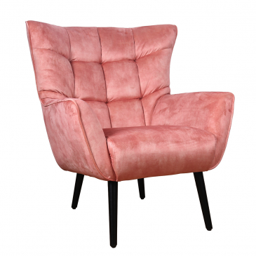 PTMD Fauteuil Kian Velvet Washed Licht Roze