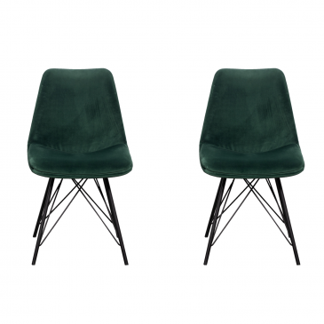 Stoel Ivy Velvet Donkergroen (set van 2) - Giga Meubel