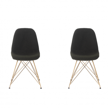 Stoel Jamie Luxe Teddy Groen (set van 2) - Giga Meubel