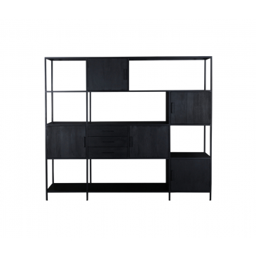Wandkast Shaquille Zwart 220cm - Giga Meubel