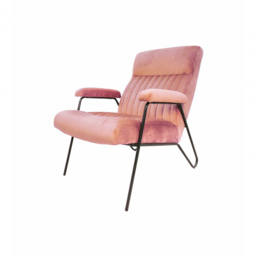 HSM Collection Fauteuil Chicago 95cm Champagne/Zwart Velours/Metaal