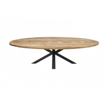 HSM Collection Eettafel Ovaal 200cm Naturel/Zwart Mangohout/Metaal