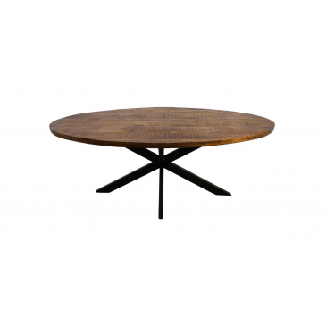 HSM Collection Eettafel Ovaal Melbourne 240cm Naturel Mangohout/Ijzer