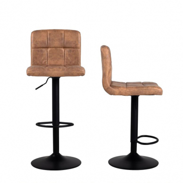 Barstoel Fanny Cognac Verstelbaar (set van 2) - Giga Meubel