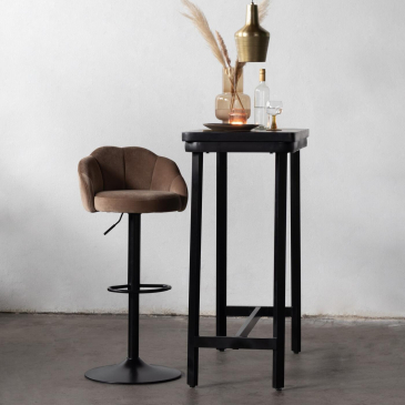 Barstoel Lise Velvet Champagne (verstelbaar)  - Giga Meubel 