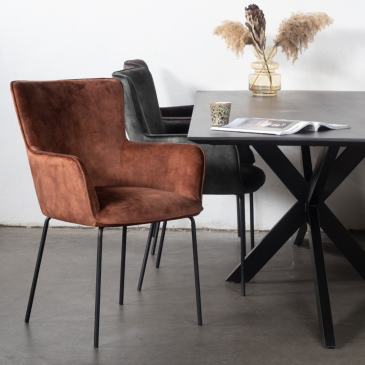 Eetkamerstoel Lex Velvet Brick - Giga Meubel