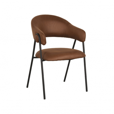 LABEL51 Eetkamerstoel Lowen Cognac Microfiber
