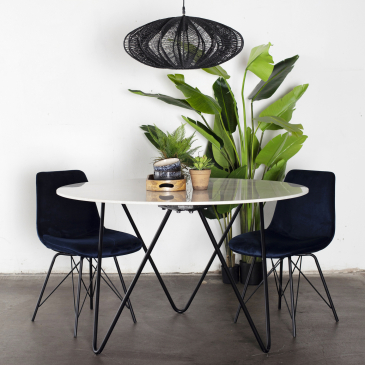 Eettafel Coco Marmer Wit Rond 100cm - Giga Meubel