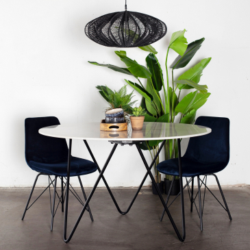 Eettafel Coco Marmer Wit Rond 140cm - Giga Meubel