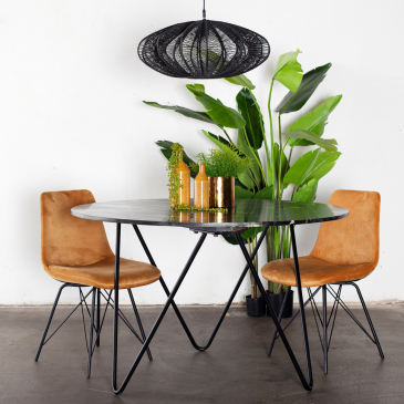 Eettafel Coco Marmer Zwart Rond 125cm - Giga Meubel