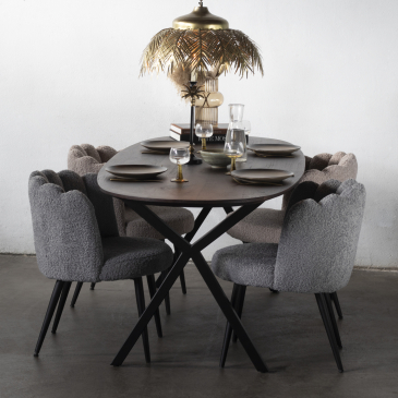 Eettafel Genève Bruin Ovaal 220cm - Giga Meubel