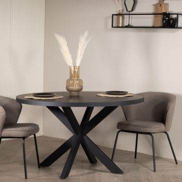 Eettafel Kick Eiken Zwart 150cm - Giga Meubel