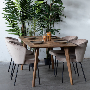 Eettafel Oslo Mangohout Naturel 200cm - Giga Meubel