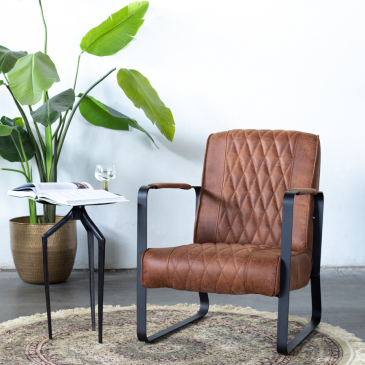 Fauteuil Iwan Cognac PU - Giga Meubel