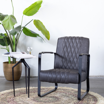 Fauteuil Iwan Antraciet PU - Giga Meubel