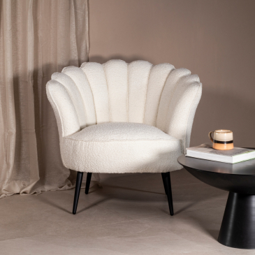 Fauteuil Jada Bouclé Wit - Giga Meubel