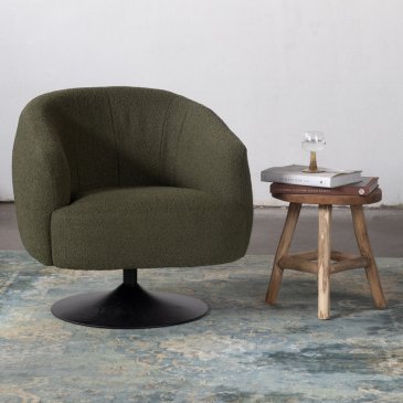 Fauteuil Jerry Bouclé Groen - Giga Meubel