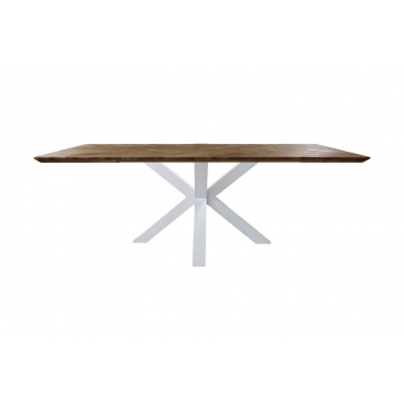 HSM Collection Eettafel Rechthoekig Visgraat 200cm Naturel/Wit Eiken/Metaal